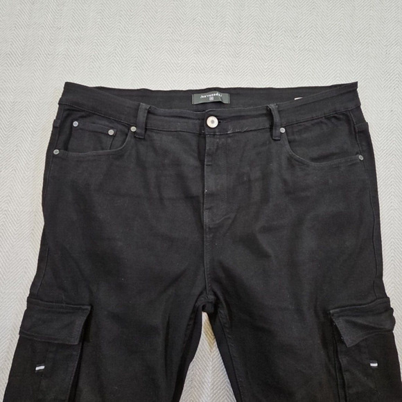 Serenede Cybercloud Men's Black Cargo Jeans Slim Fit Pants - Size 42 Denincore - Picture 12 of 15